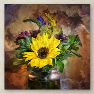 «A Jar of Wildflowers» par Kuehn, reproduction d'art sur toile tendue