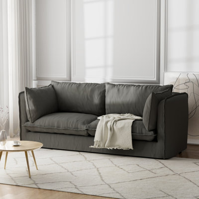 Caroletta 80'' Upholstered Down Slipcovered Sofa For Living Room, Couches with Solid Wood Frame
