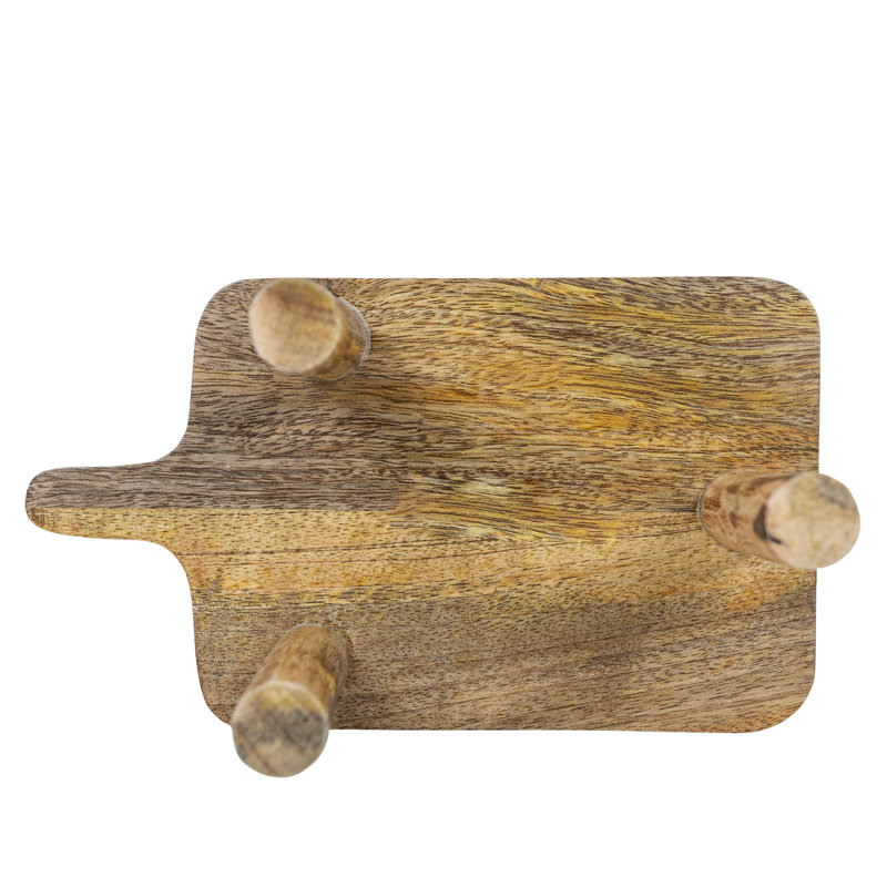 Natural Mango Wood 3-Leg Footed Display Riser