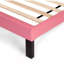 Cadre de lit simple et simple en similicuir rose-121063138