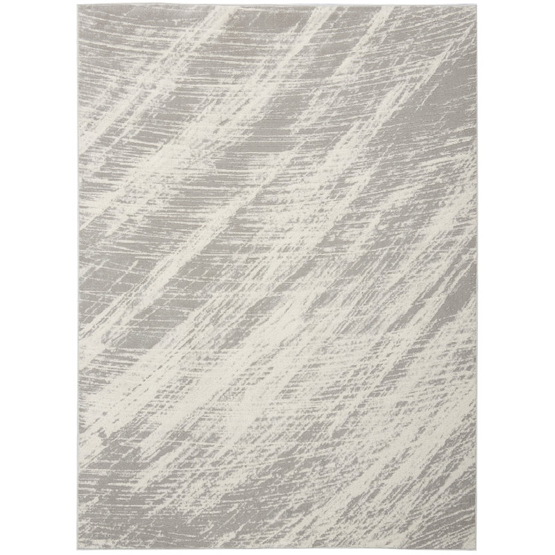 VRD02-IVGRY Abstract Indoor Rug, Rectangle 5'3" x 7'3"