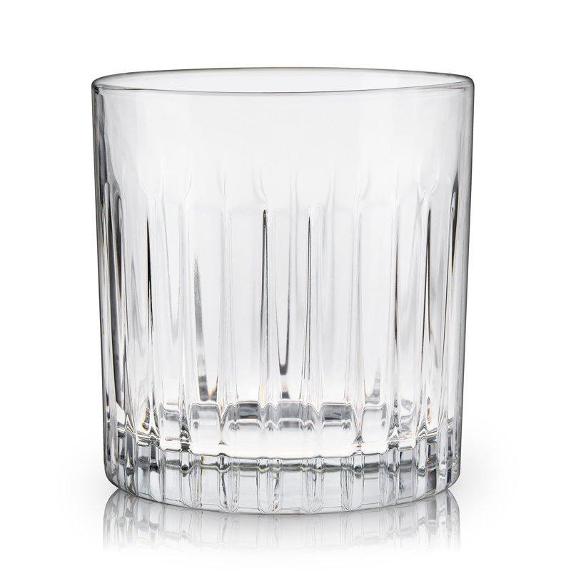 Viski Reserve European Lead-Free Crystal Rocks Glasses Set of 4