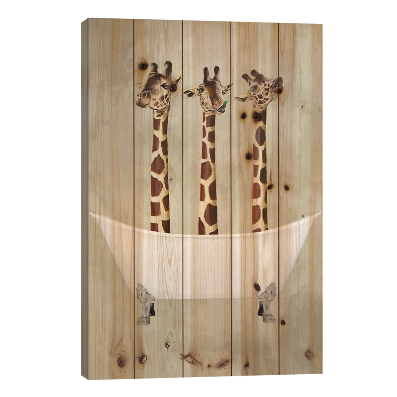 Girafes dans la baignoire, L 26 po x H 40 po