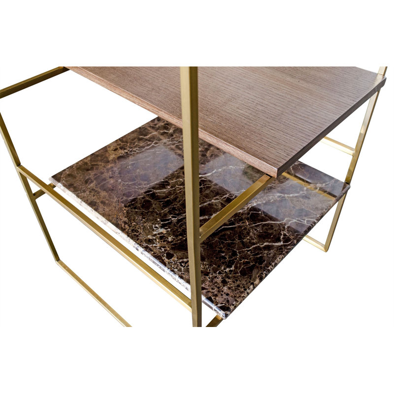 Architect End Table, Brushed Gold