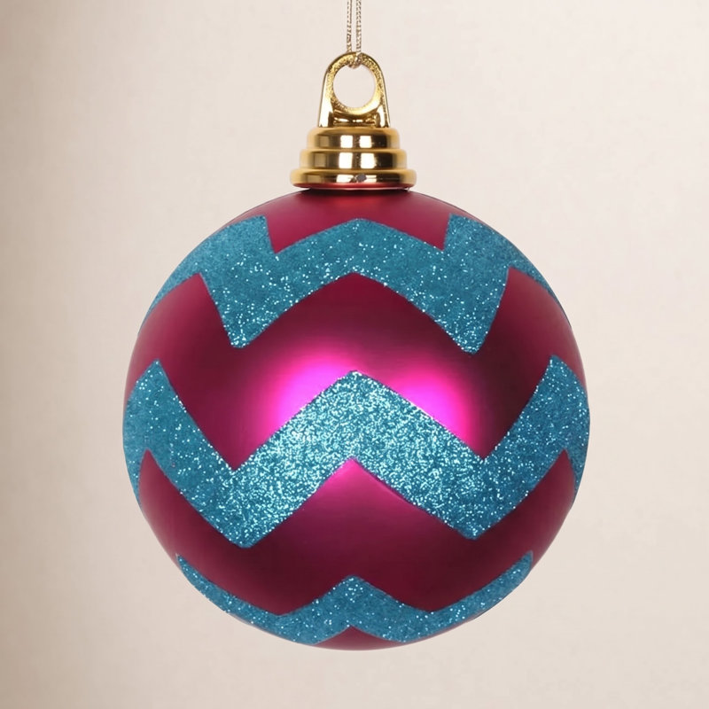 Babiole incassable, H 4,75 po x l 4,75 po x P 4,75 po, Cerise rose mat / Bleu turquoise