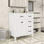 Meuble-lavabo contemporain avec lavabo en céramique et tiroirs à fermeture en douceur
