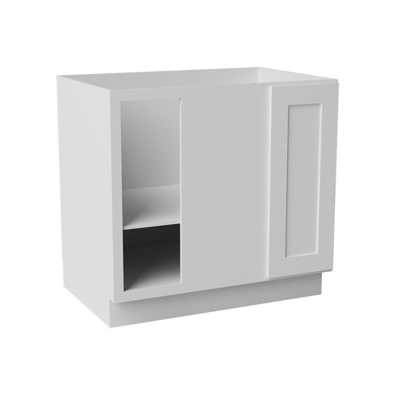 Armoire d'angle à base basse, Blanc, L 36 po x H 34,5 po x P 24 po