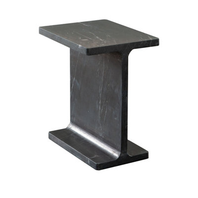 Table de bout Isy, marbre en forme de I de 15 pouces