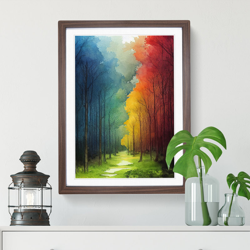 Forest Heart - Single Picture Frame Print, 46cm H x 34cm W, Walnut