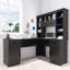 Bureau d'ordinateur en L, 2 armoires et 2 tiroirs, station de charge intégrée, bureau de travail polyvalent pour bureau, salon et bureau à domicile-1134099108