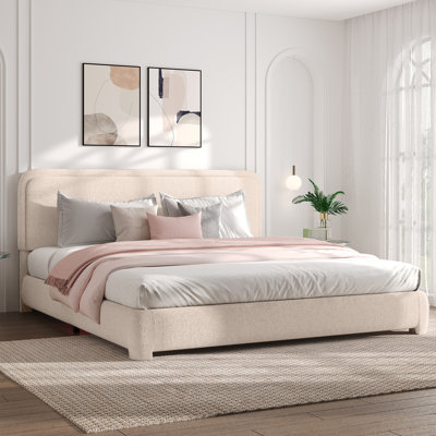 Lit plateforme tapissier Bensu Boucle