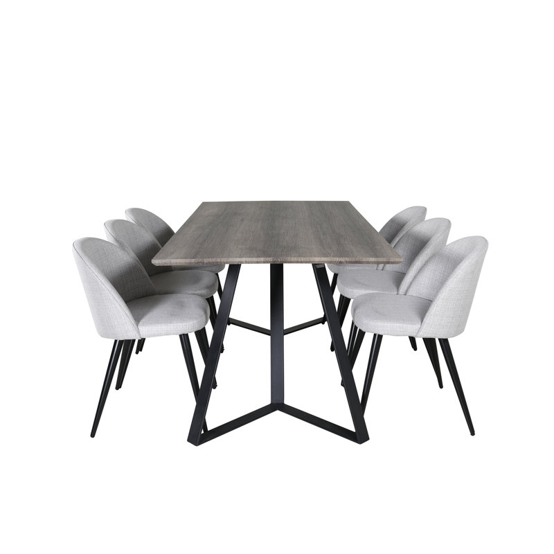 Rowe 6 - Person Dining Set, Grey