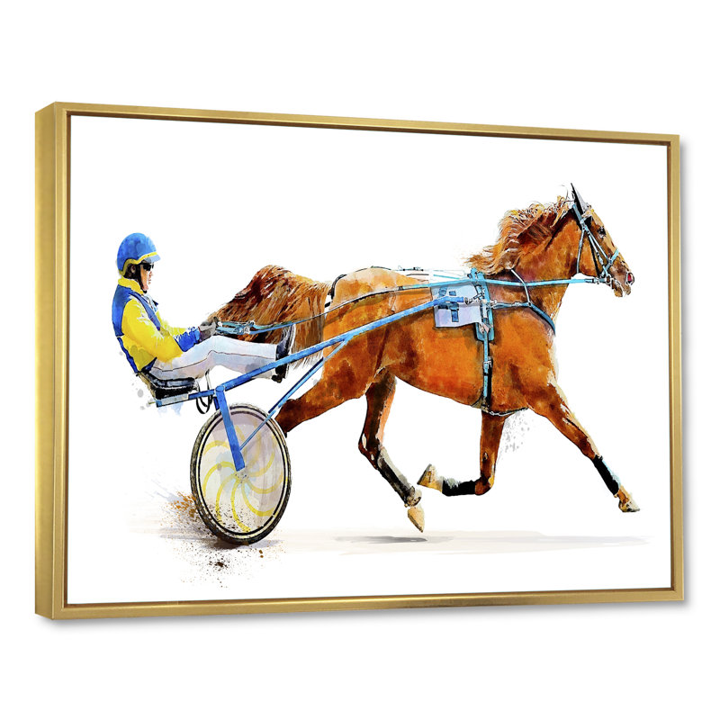 «Horse Race concurrence Derby Trotter II», reproduction d'art sur toile, H 16 po x l 32 po x P 1 po