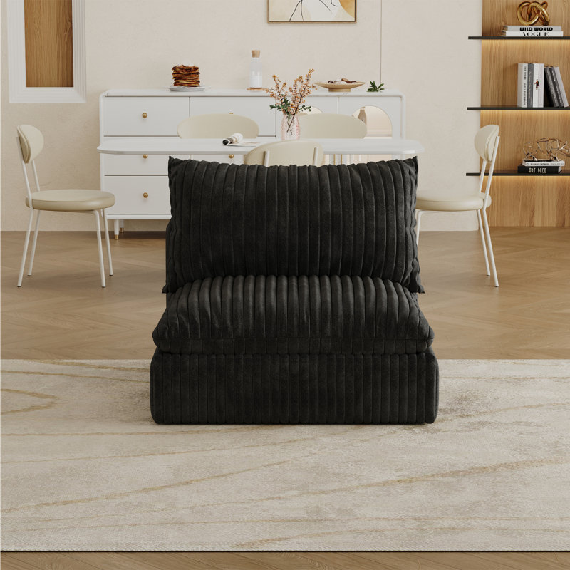 39.47 W x 78.87 D x 18.15 H, Upholstered Sofa , Black