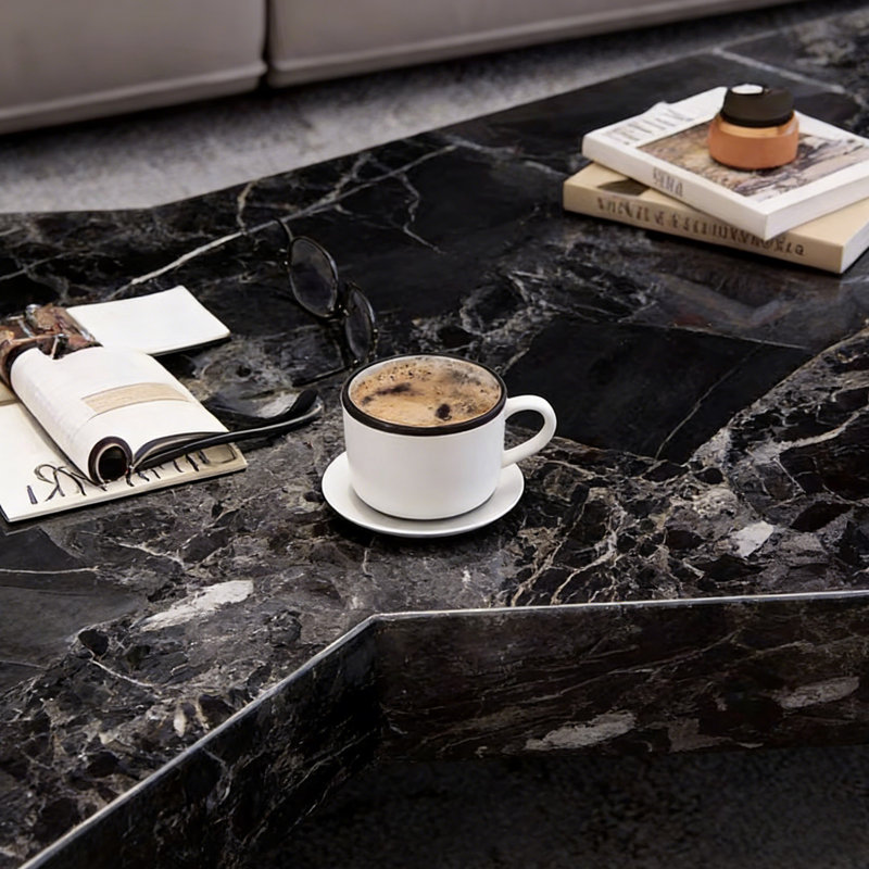 Table basse Modern Living, H 11,81 po x L 47,24 po x l 25,59 po, Noir