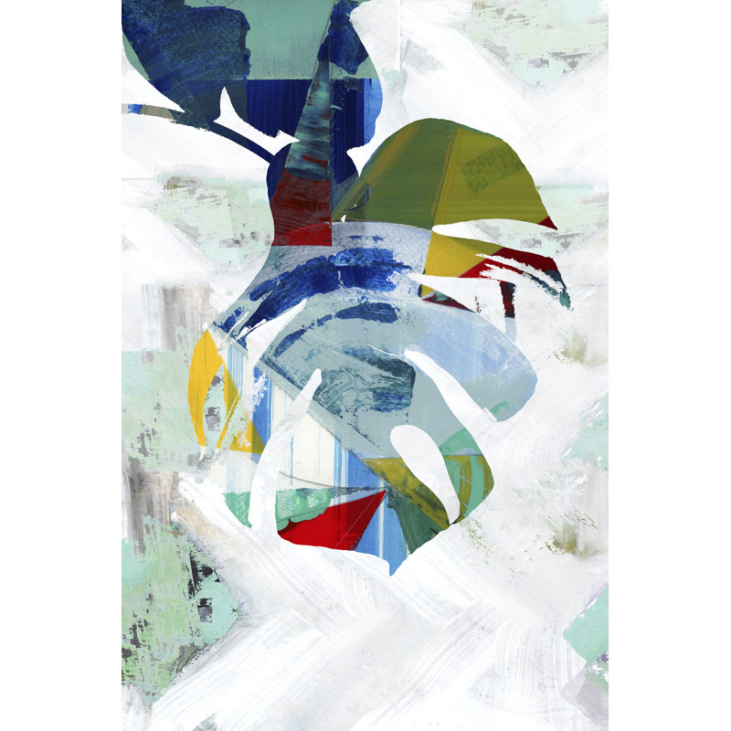 Monstera II by Cartissi - Painting Print, 76 cm H x 51 cm W, Black Floater Framed