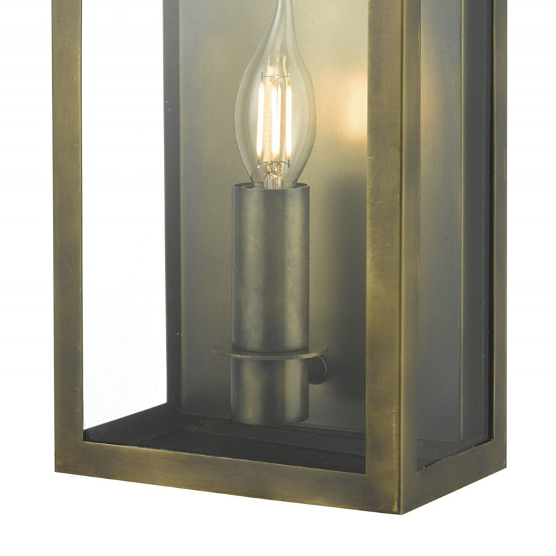 Aagman Outdoor Wall Lantern, Weathered Brass