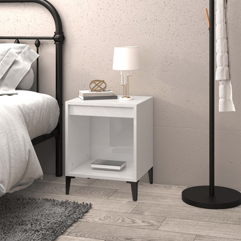 40cm W Bedside Table, High gloss white