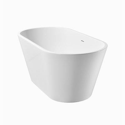 60'' Acrylic Freestanding Bathtub, Oval Soaking Stand Alone Bath Tub With Toe-Tap Chrome Drain And Classic Slotted Overflow, Cupc Certified, Glossy White 25A02-60