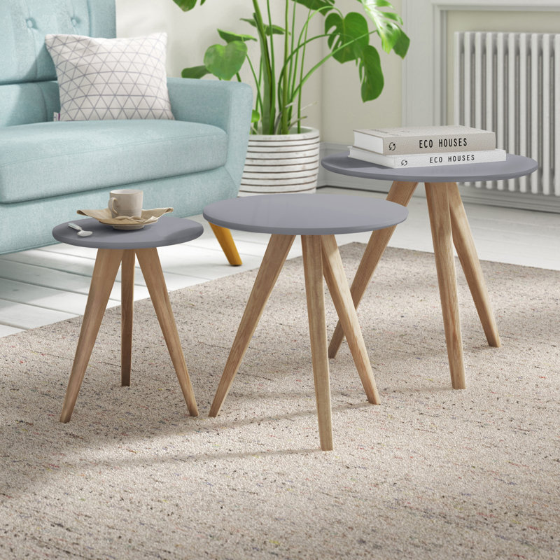 Duke Trestle Nesting Tables, Grey