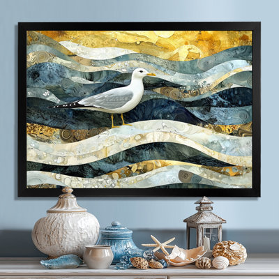 Marbre, mouette, vol de la côte II, impression sur toile encadrée