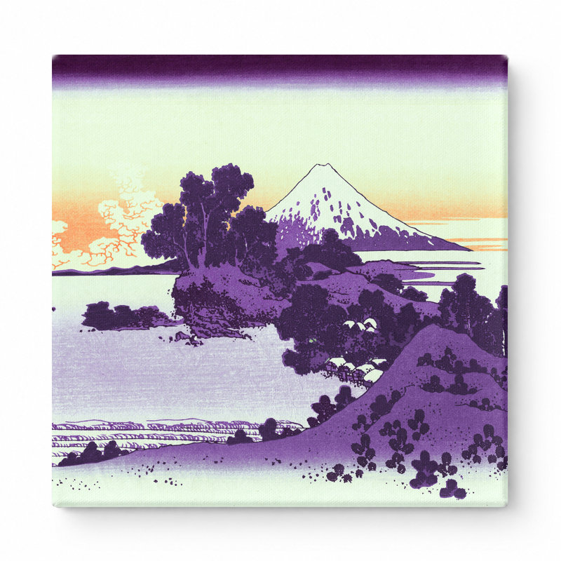Plage de Shichiri dans la province de Sagami (1831) - art mural carré sur toile, 16" W x 16" H