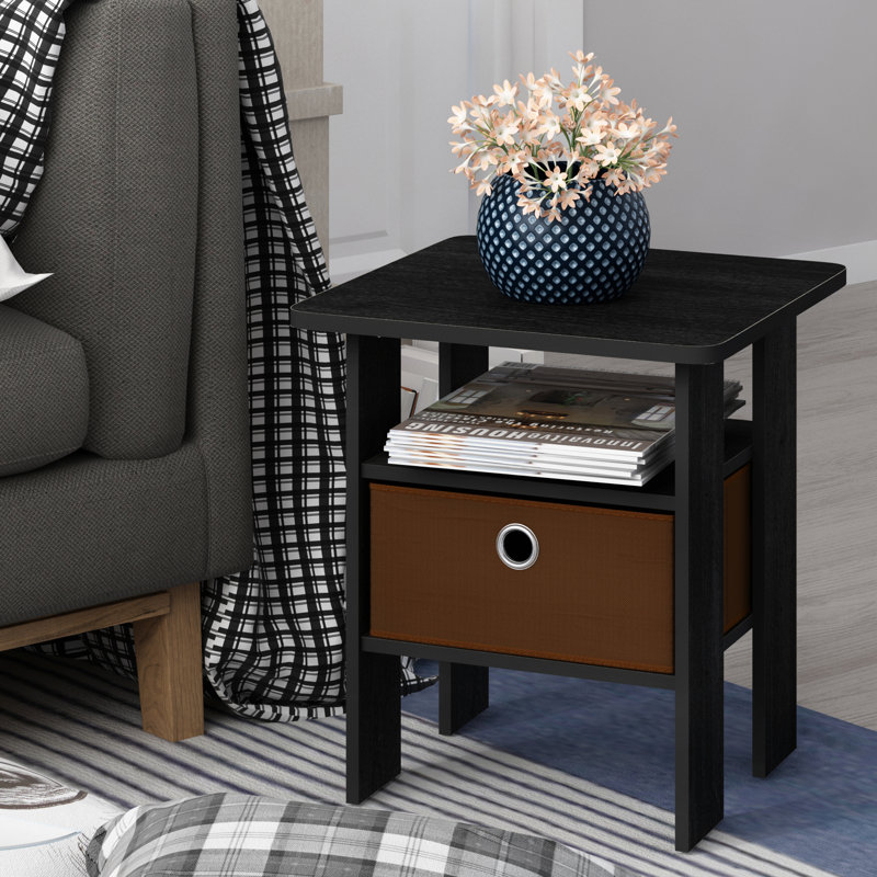 Joseph Side Table Nightstand with Bin Drawer, 2 per set, Americano