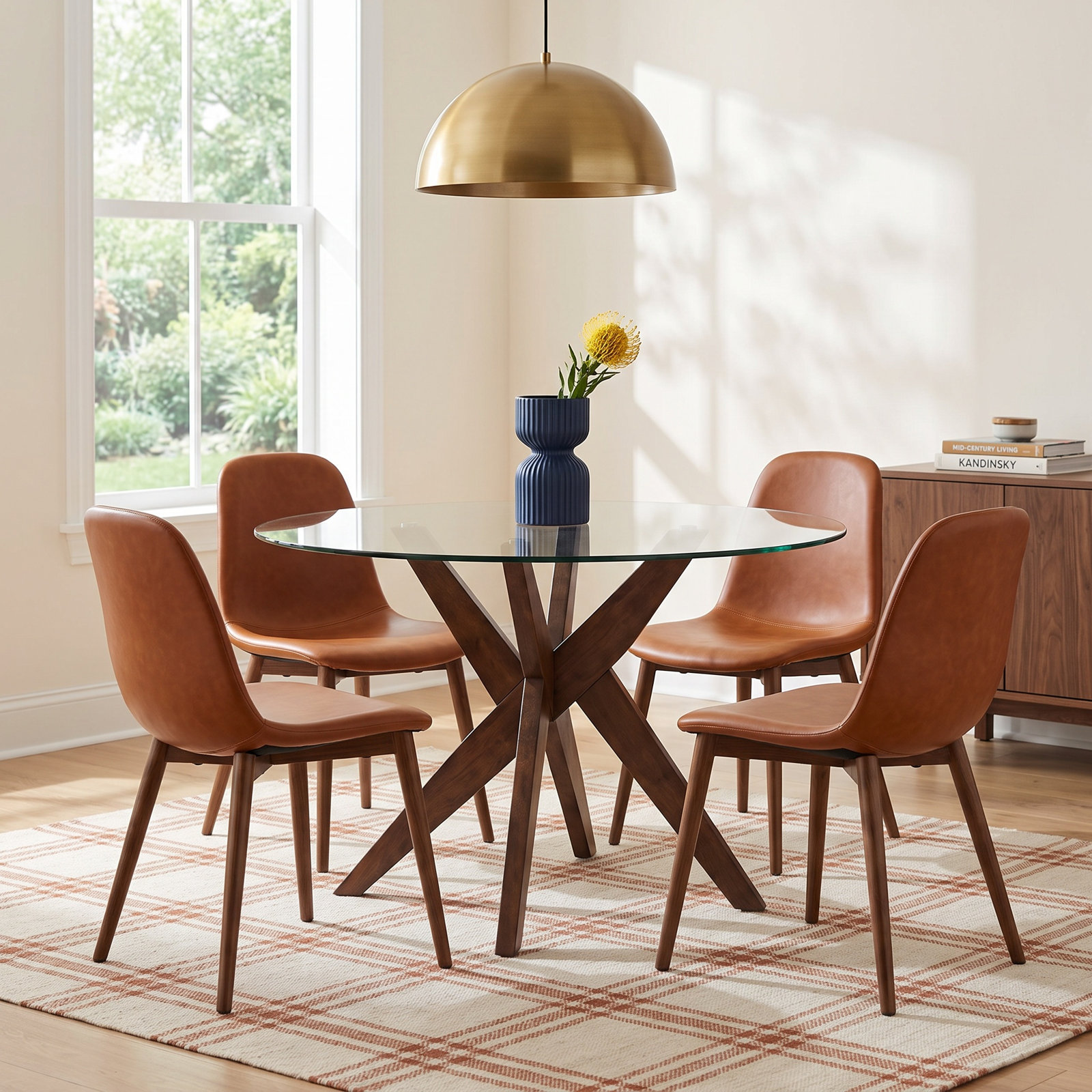 Vosburg 48'' Round Dining Table, Brown