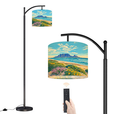 Lampe sur pied à arc avec abat-jour réglable Scenic Cape Town South AFRICA Lampe sur pied 3 températures de couleur à intensité variable avec poteau pour interrupteur de chambre à coucher