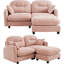 Canapé modulaire en L avec repose-pieds Chenille-521556328