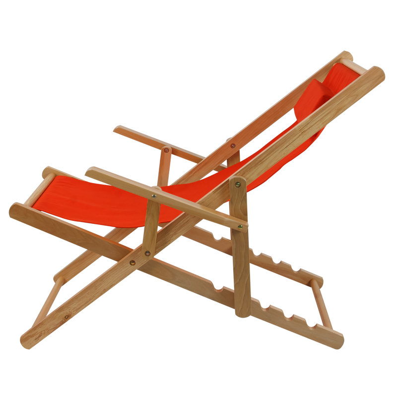 Chaise de plage inclinable Festus, Orange