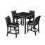 Ensemble de table 5 pièces à hauteur de comptoir, ensemble de table de cuisine en bois avec table carrée et 4 chaises rembourrées, ensemble de table de salle à manger à hauteur de comptoir avec décoration en cristal et ensemble de chaises pour la cuisine, la salle à manger, noir