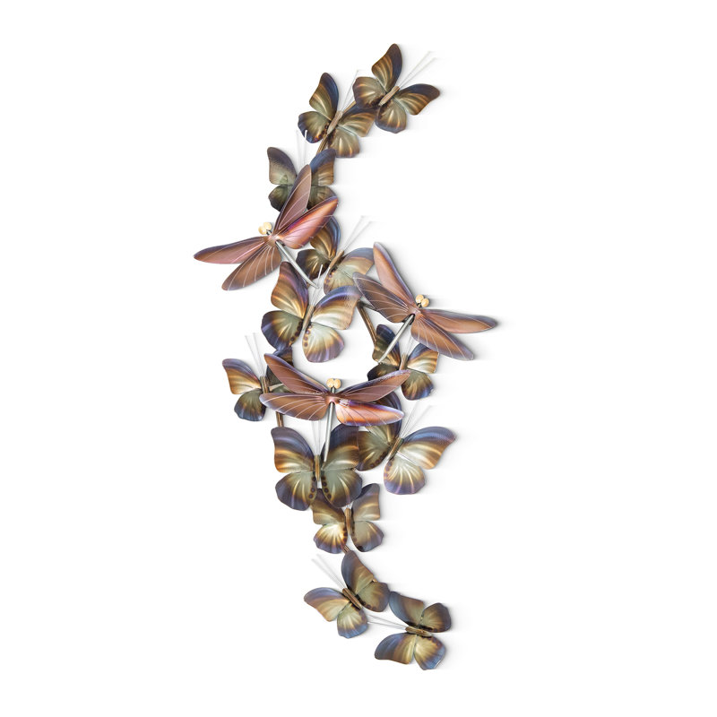 Décoration murale libellule avec papillons