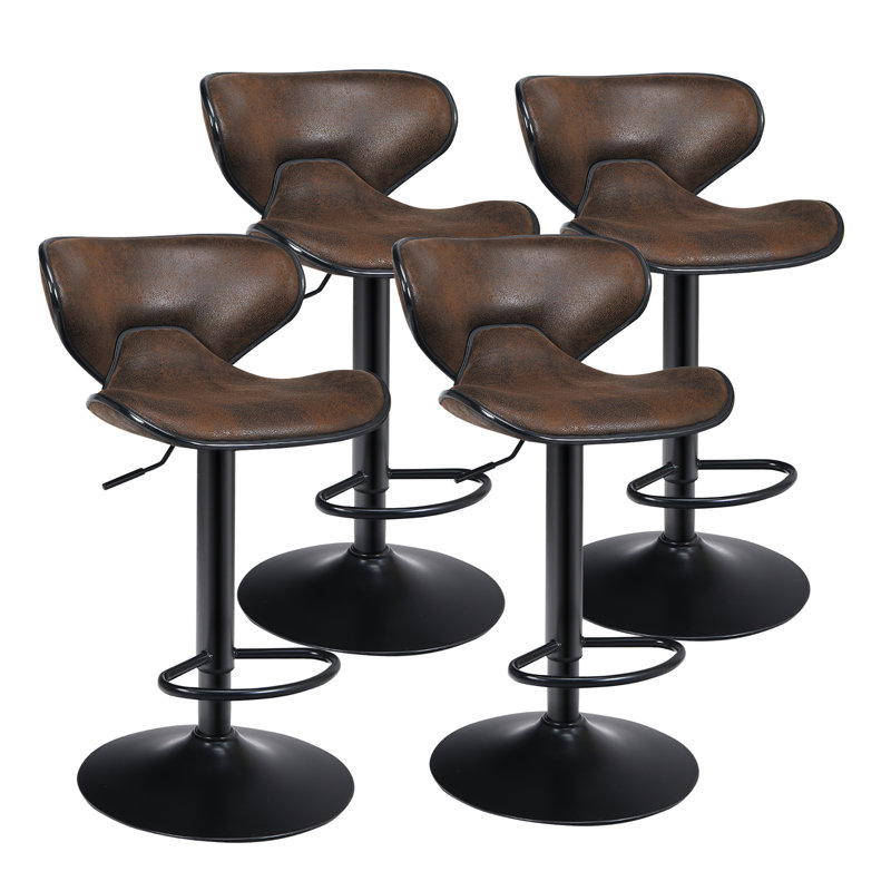 Costway Swivel Upholstered Adjustable Height Counter Stool with Metal Frame, 4