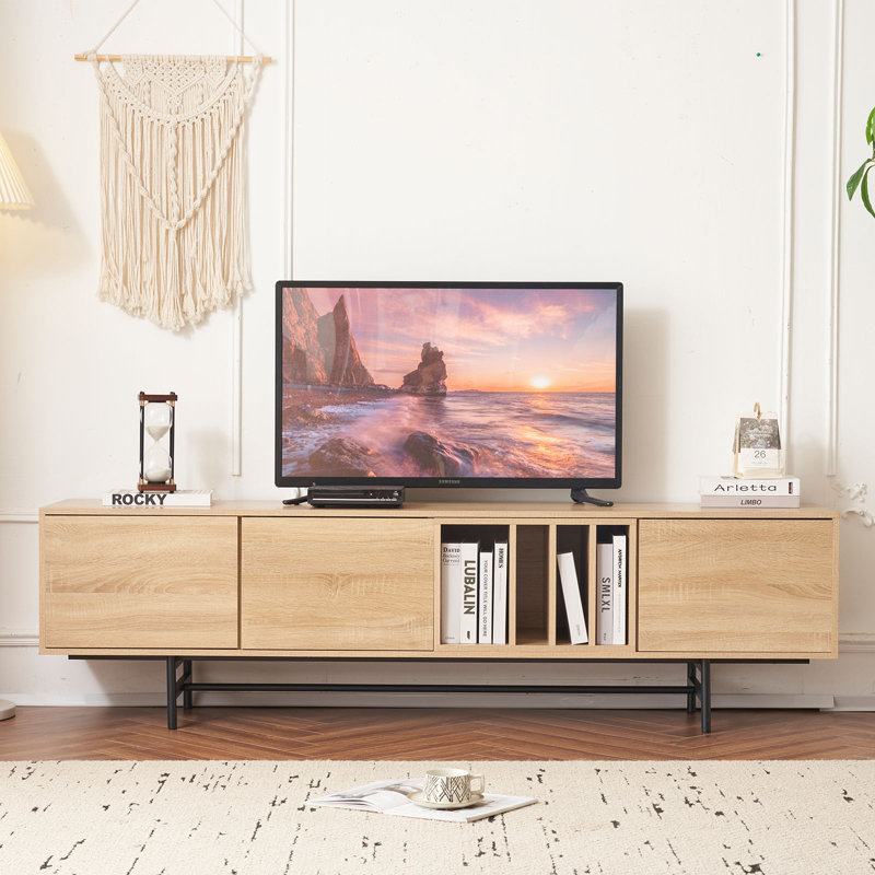 74.8" Modern Light Wood Colour TV Stands & Entertainment Centers