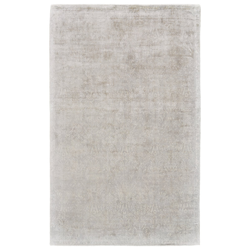 Tapis gris touffeté à la main Amelie, Rectangle 5 pi x 8 pi