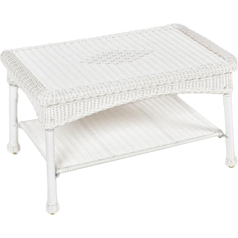 Table basse blanche en osier