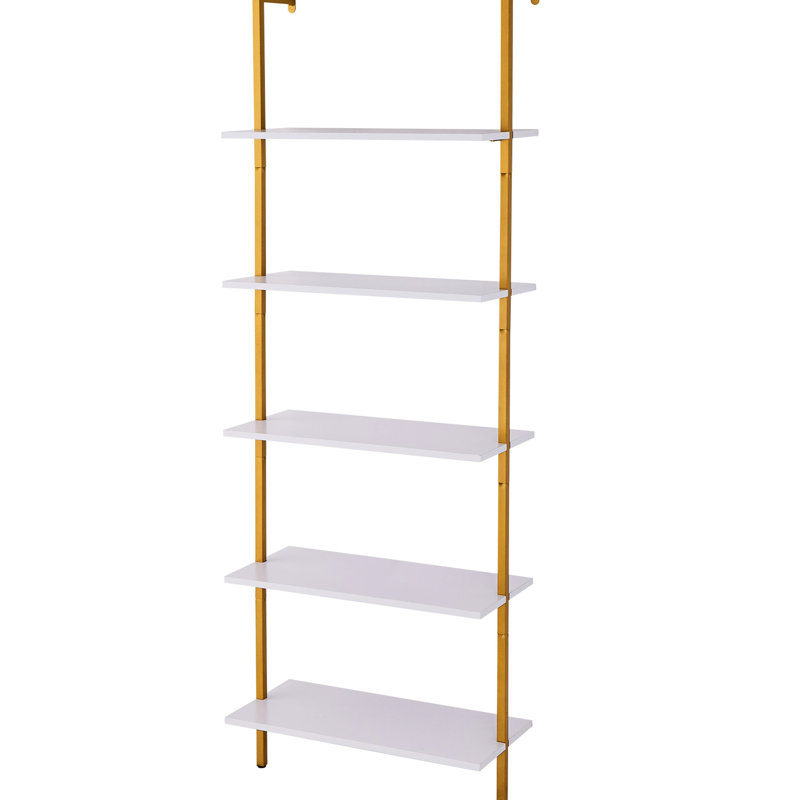 Étagère à tuyaux carrée à 5 niveaux or blanc qui est facile à installer industrielle pour organiser intelligemment vos biens