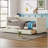 Corduroy Daybed with Two Drawers and Wood Slat The perfect combination of classic and modern, enhance the bedroom style