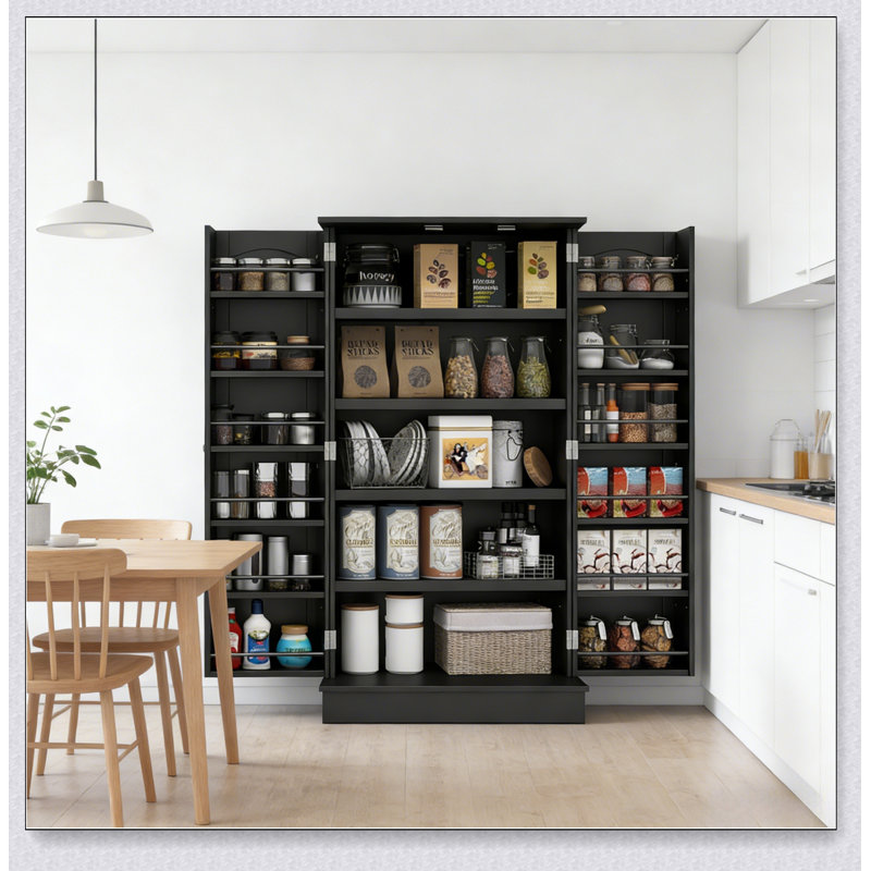 Armoire de cuisine moderne avec beaucoup de rangement, parfaite pour organiser et améliorer votre espace de cuisine.
