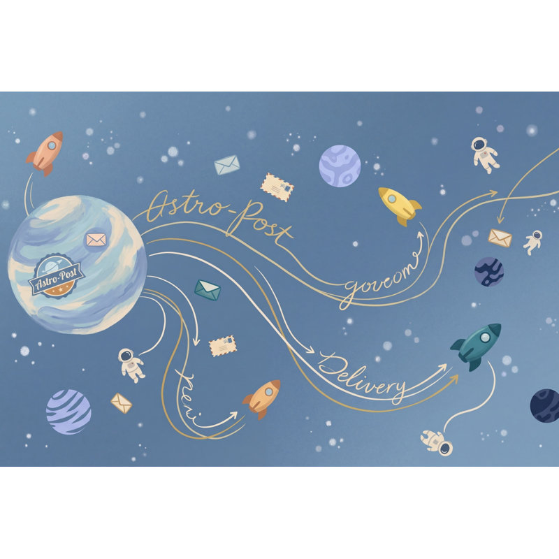 Papier peint astronaute, fusées amovibles, décoration murale, Texturé non collé, 140 po x 108 po