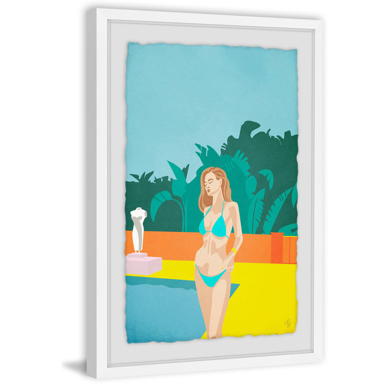 « tapis bikini », reproduction encadrée, H 12 po x l 8 po x P 1,5 po