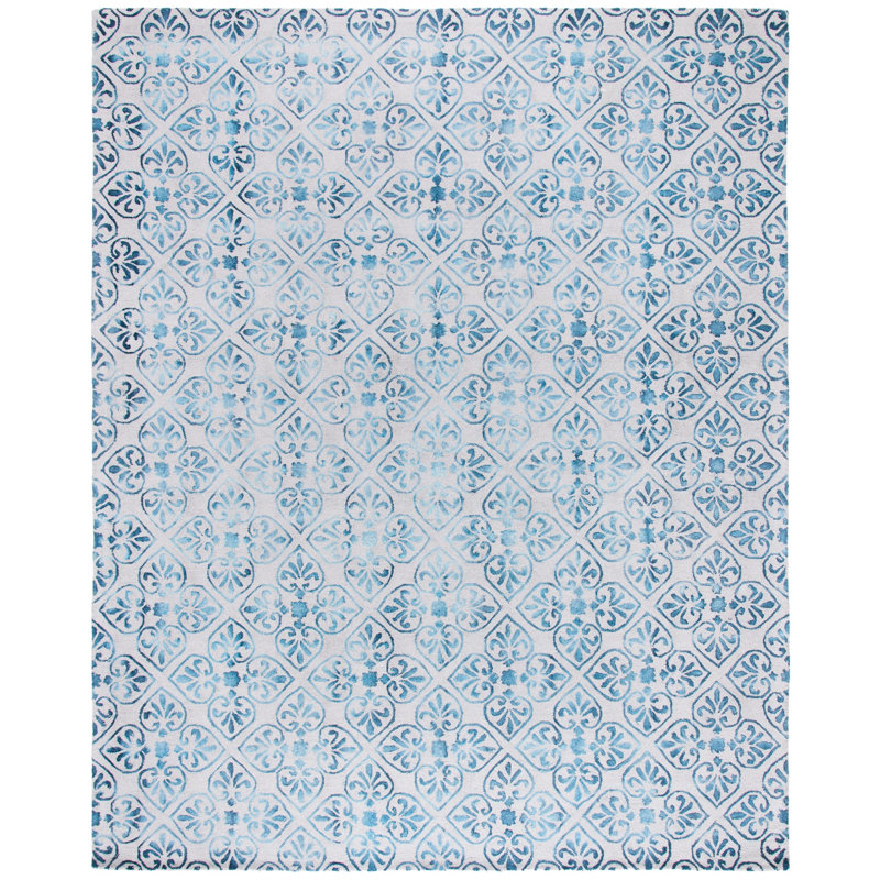 Oakton Hand Tufted Wool Floral Rug, Rectangle 8' x 10'