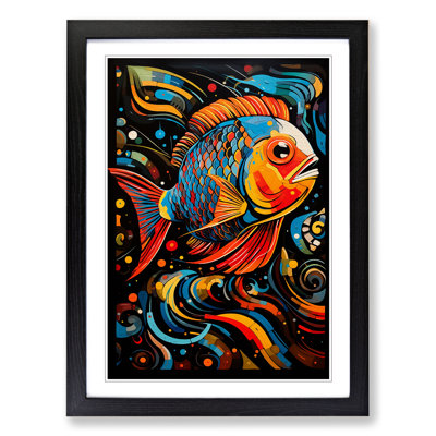 Fish Abstract Art - Framed Print