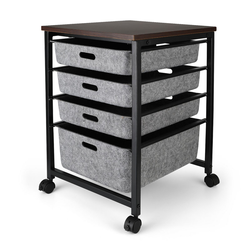 Kinnie 4 Drawer Storage Drawer with Locking Wheels
