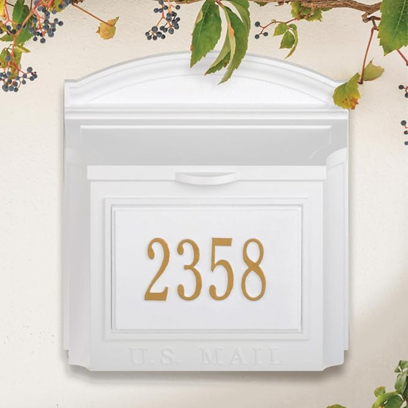Locking Wall Mounted Mailbox, White, Yes