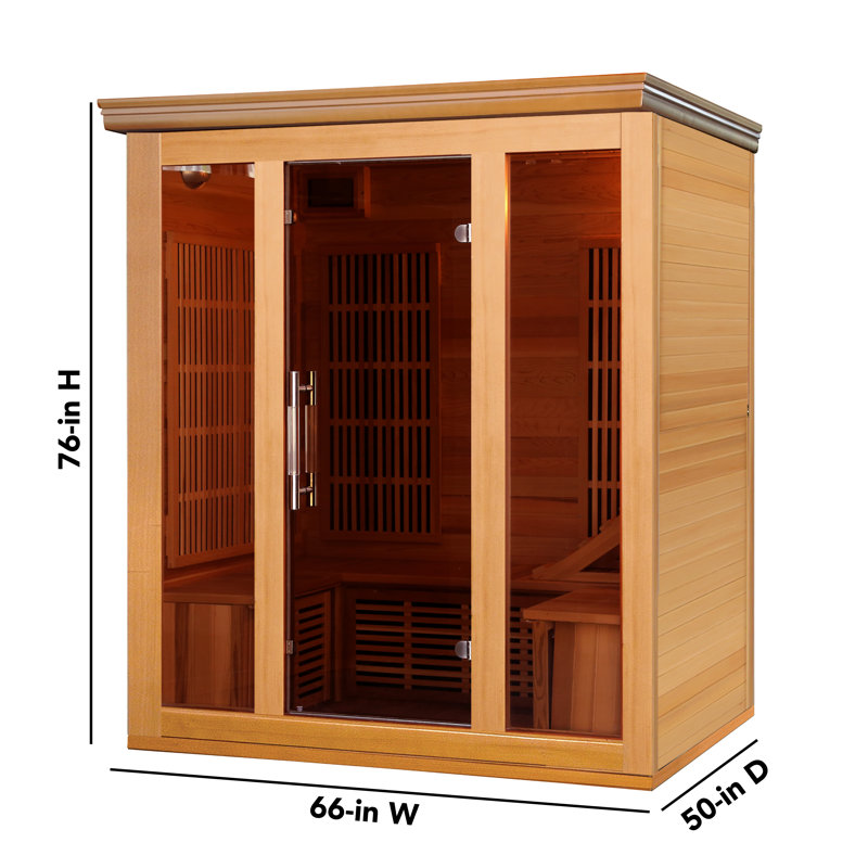 Hybrid Cedar Elite 3-4 Person Sauna with Carbon Heaters