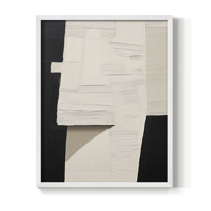 Série ABSTRACT DCLV III, reproduction encadrée - bois massif, H 15 po x l 12 po, Blanc