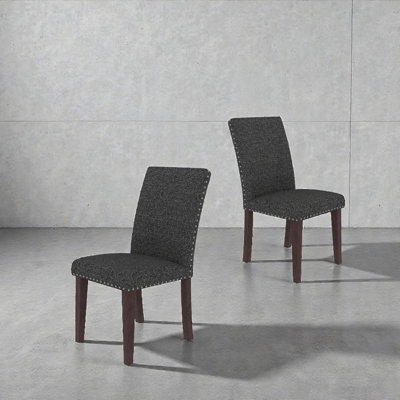 Regal Estate Upholstered Dining Chairs Set of 2, High Back Dining Room Chairs with Nailhead Trim, Soft Padded Kitchen Chairs for Home Dining Living Room