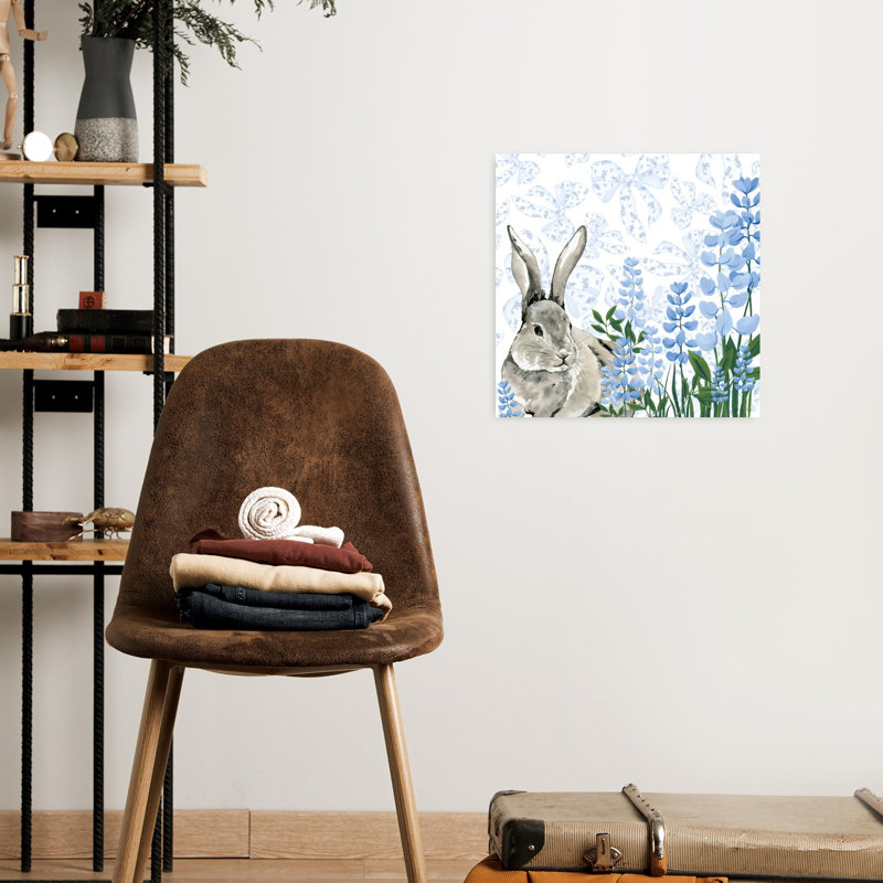 Impression sur toile Bluebonnet Bunnies III Spring Flower, 18" H x 18" W